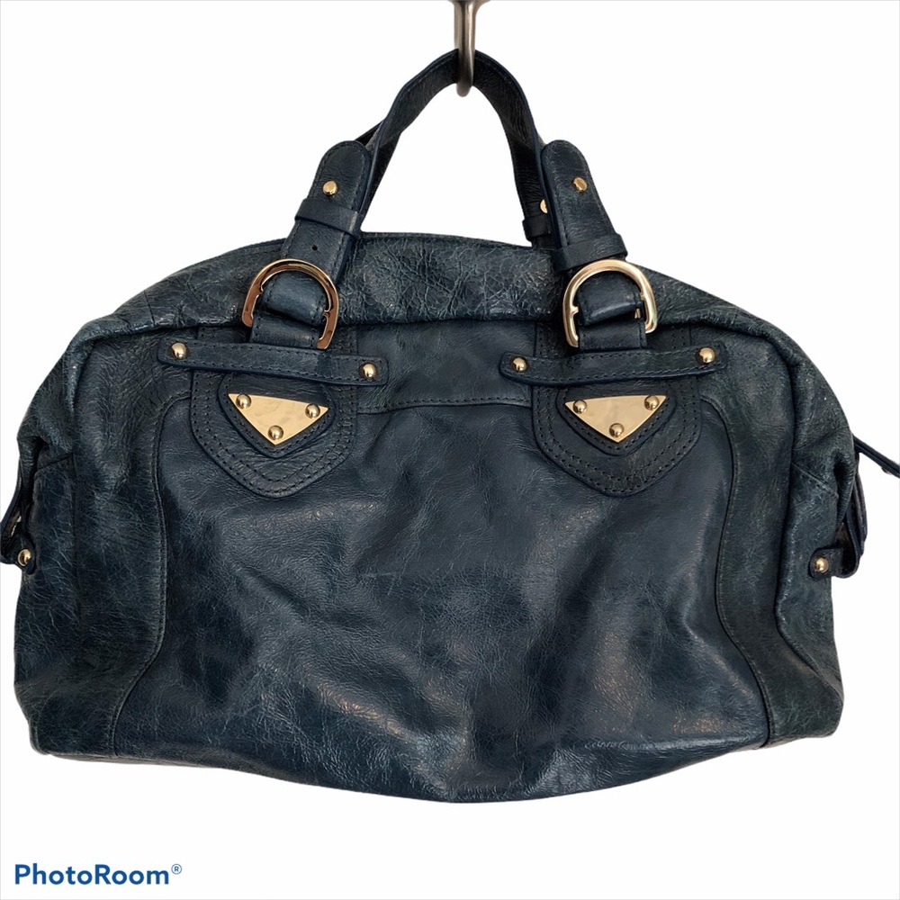 Charles David Turquoise Patent Leather Satchel
